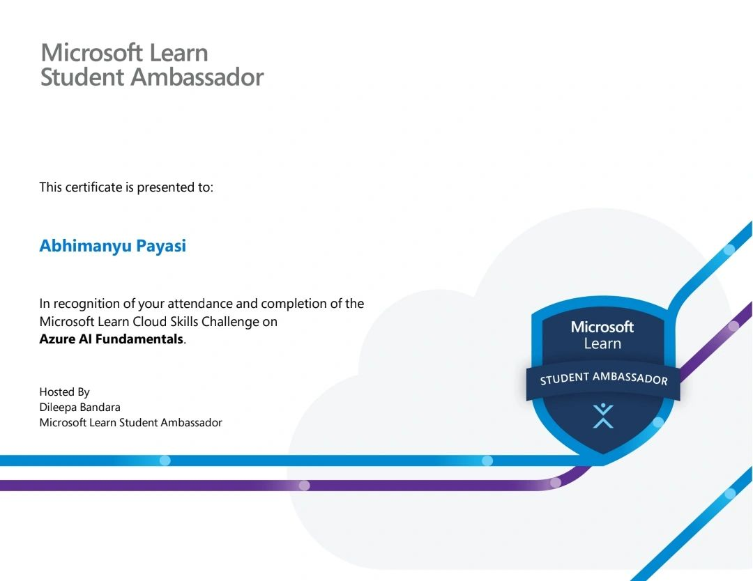 Abhimanyu Payasi - Azure Certification Badge